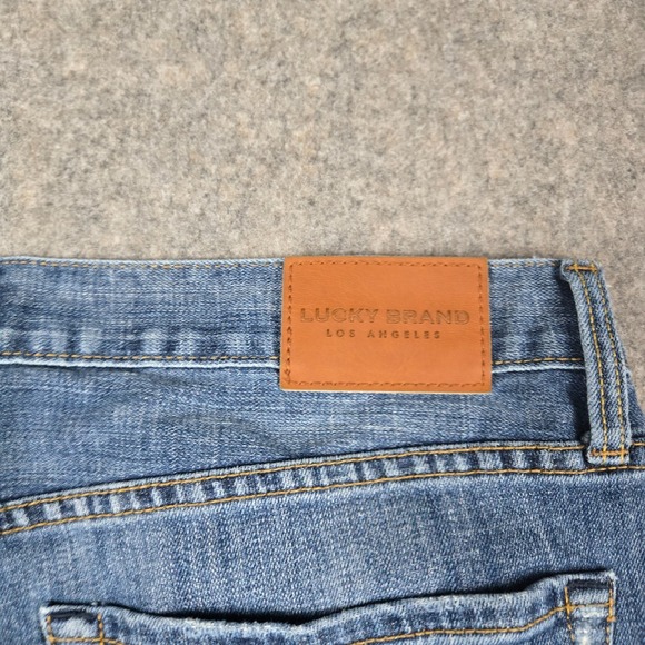 Lucky Brand 181 Relaxed Straight Jeans Mens 36x30 Blue Denim Whisker Baggy Y2K - Picture 7 of 12